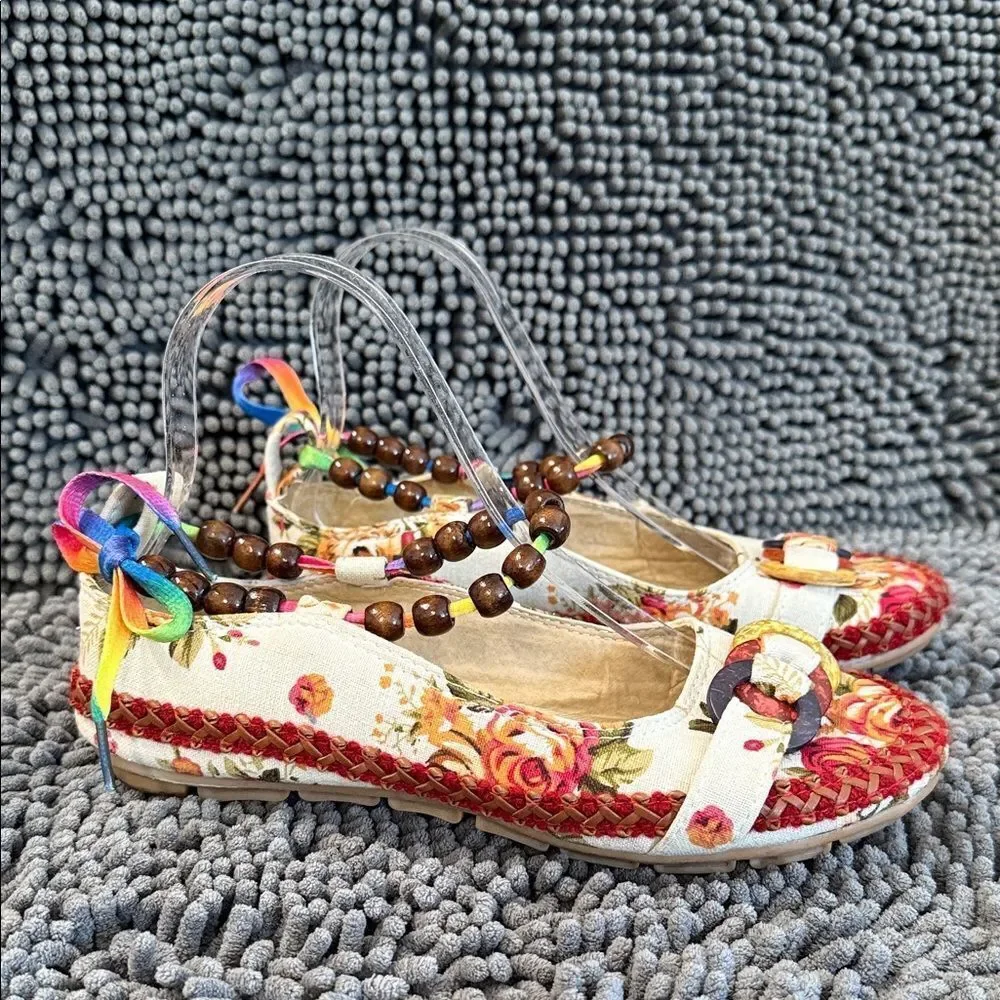 Floral Women's Shoes with Beaded Accents